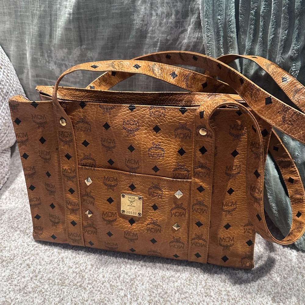 MCM Cognac shopper tote bag